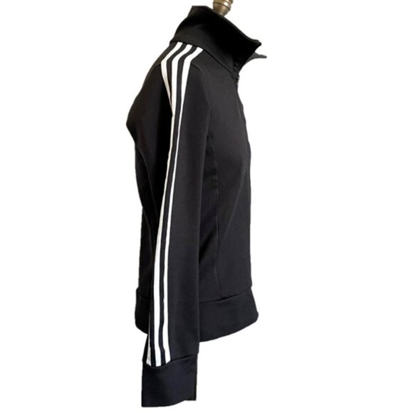 🛑 Vintage Adidas Black White Logo Zip-up Track Jacket - Small - Picture 4 of 10
